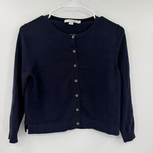 Boden Navy Blue Cotton Blend Crew Neck Button Front Cardigan Sweater Small K0010